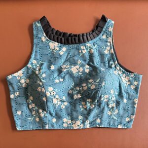 Hakoba highneck Blouse - Blue