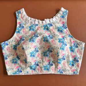 Hakoba highneck Blouse - WhitleBlue