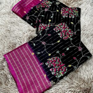 Malai Silk Saree Black