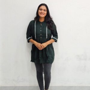 Short Kurti-DarkGreen