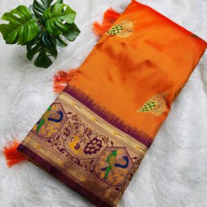 Morani Paithani - Orange
