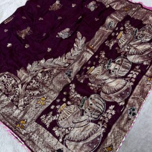 Makhan Handi Saree_Wine