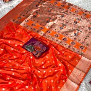 Navarang Kalanjali Paithani  Navaratri Special- ORANGE