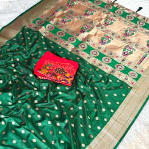 Navarang Kalanjali Paithani Navaratri Special- GREEN