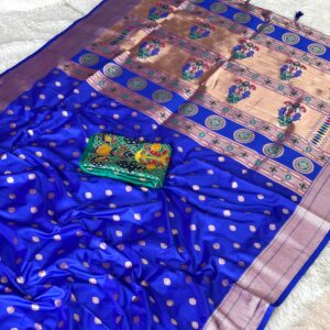 Navarang Kalanjali Paithani Navaratri Special- ROYAL BLUE