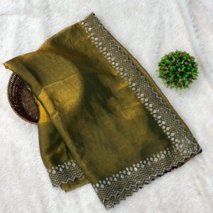 Reshma Fancy Chiffon Designer Saree with Blouse Piece – MEHANDI Gold