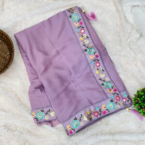 Designer Georgette Saree levender