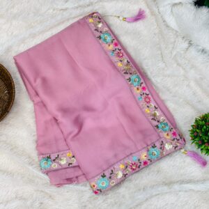 Designer Georgette Saree Pink